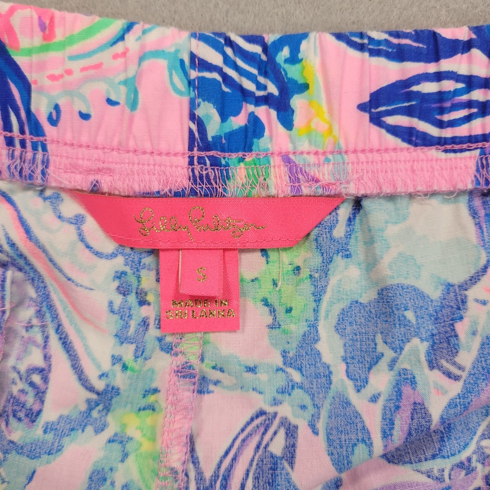 Lilly Pulitzer Womens Callahan Shorts Pink Blue Floral Tropical Small Ocean View - Picture 4 of 10